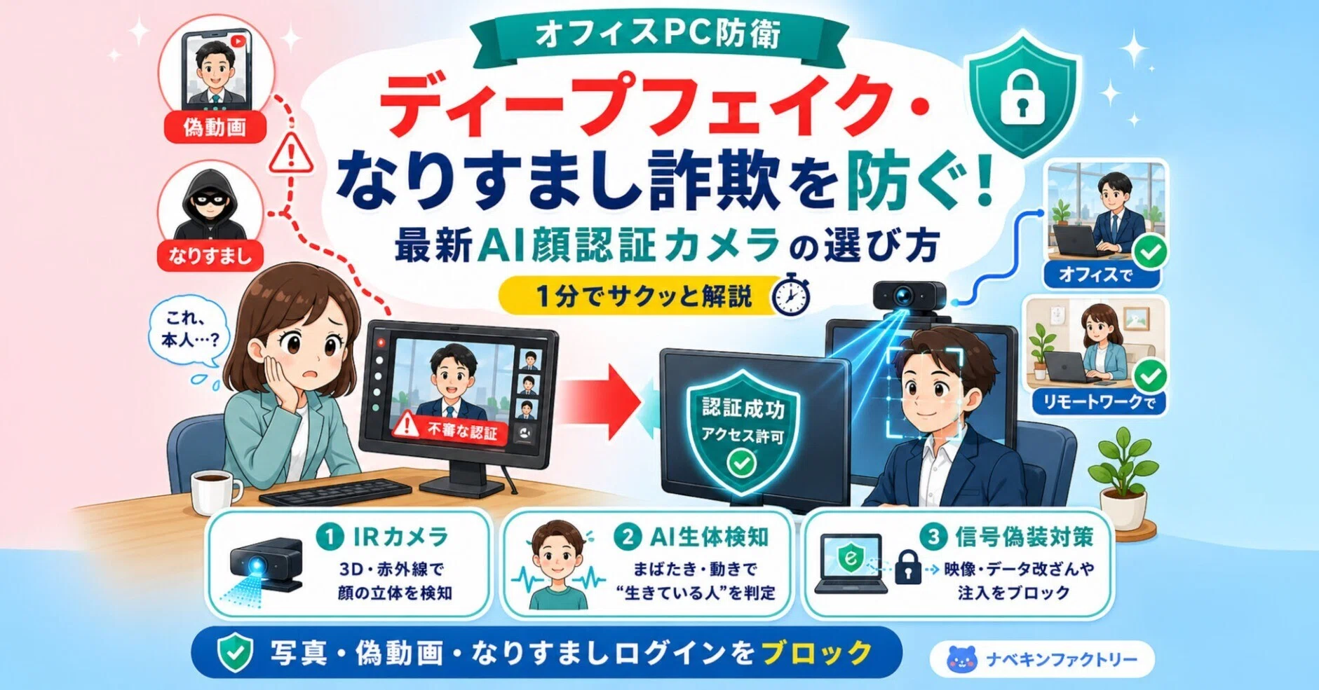 ディープフェイク・なりすまし詐欺を防ぐ！オフィスPCに導入すべき最新 