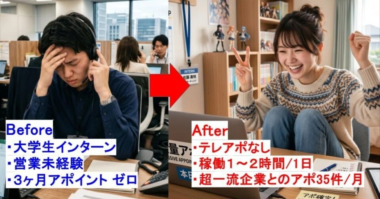 営業インターンは、根性で動かすと失敗する。営業経験ゼロの大学生が、超一流企業のアポを月35件取れるようになった営業組織設計の話
