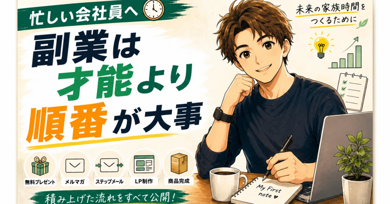 忙しい会社員】副業は才能より順番が大事｜kozzy｜40代からの積み上げ🌱