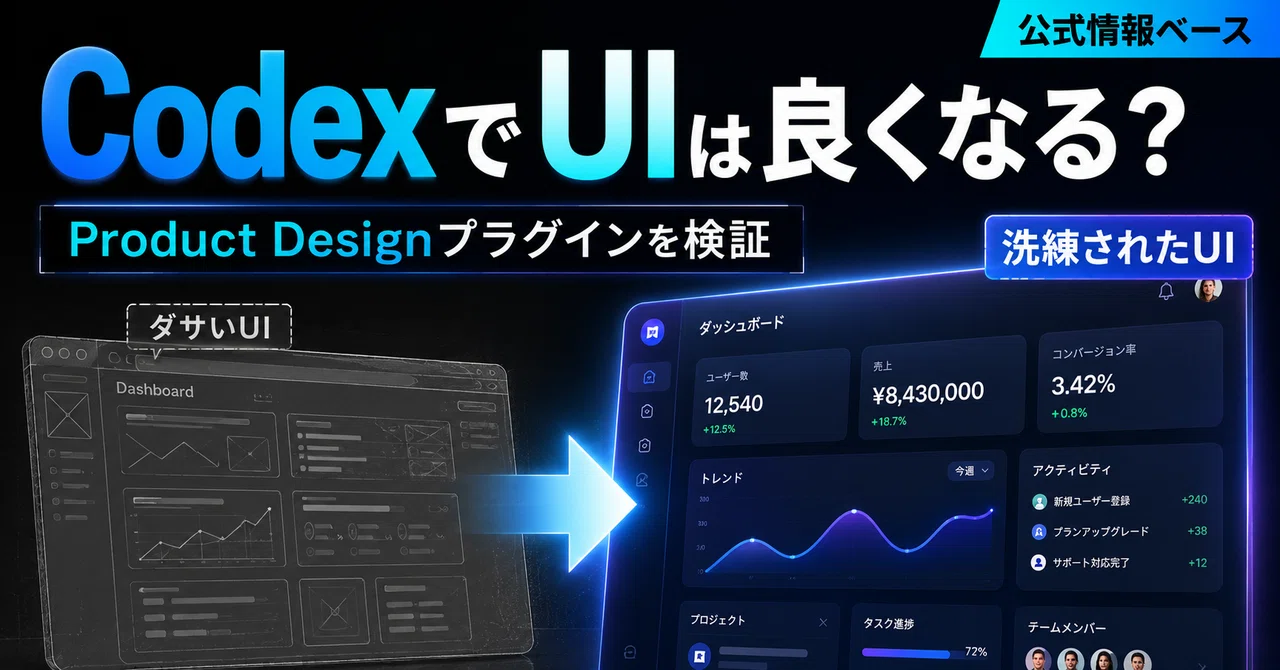 Codexは「UIがダサい問題」を潰せるのか？Product Designプラグインを公式情報で見た｜KitWorks
