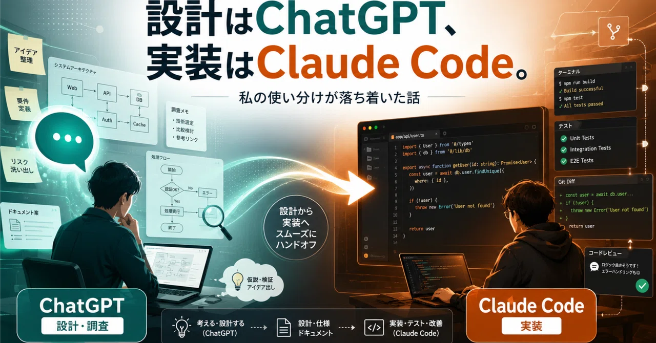 設計はChatGPT、実装はClaude Code。私の使い分けが落ち着いた話｜ザンル