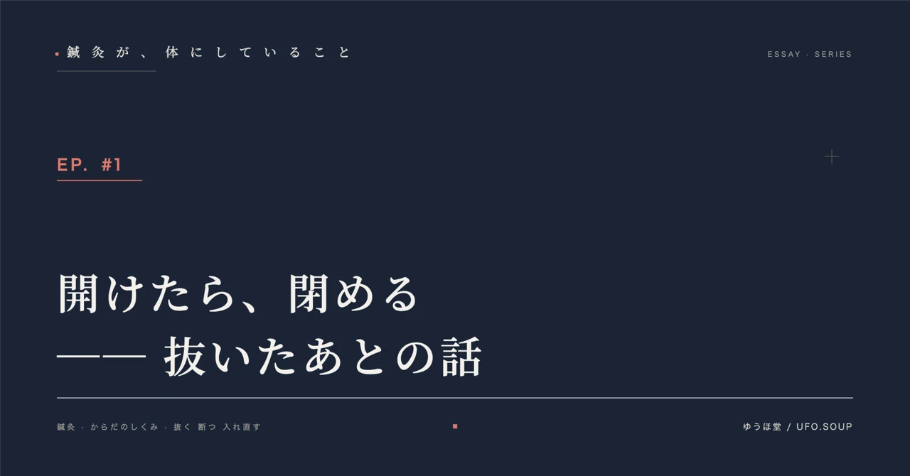 開けたら、閉める 抜いた後の話｜2eギフテッド＋ASD（2E）の歩き方