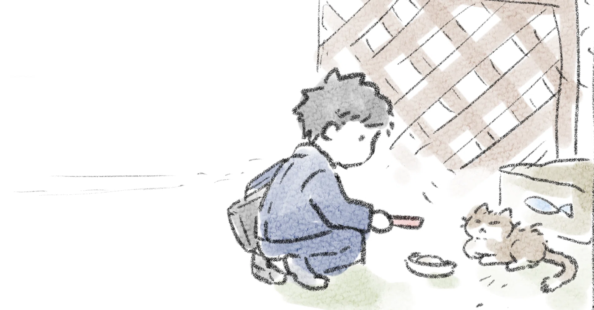 148 ちいちゃん漫画⑫と猫遭遇メモ、ハチ再び追って来て冷や汗｜nalu