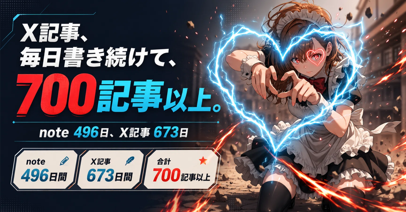 note連続投稿496日、X記事連続投稿152日、勝てる人いる？｜てんねん