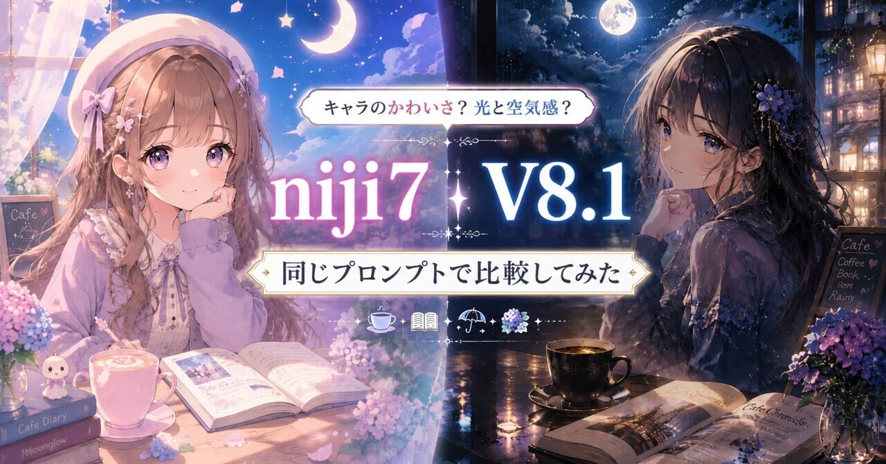 同じプロンプトで比較！niji7とMidjourney V8.1の違いを検証してみた