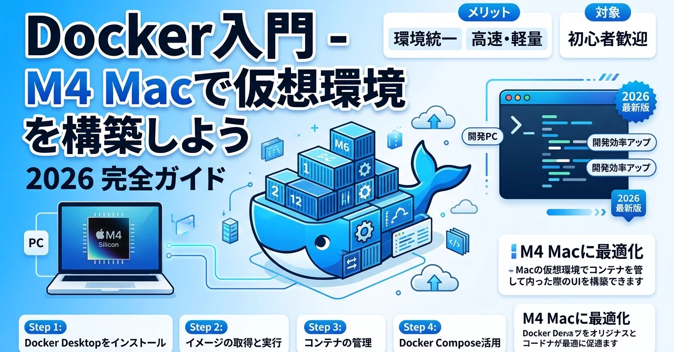 Docker入門ガイド2026年版｜M4 Macで環境構築する完全手順とよくある
