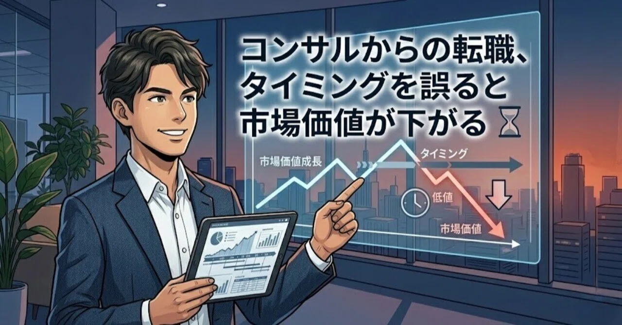 コンサルからの転職、タイミングを誤ると市場価値が下がる｜ビギー＠20