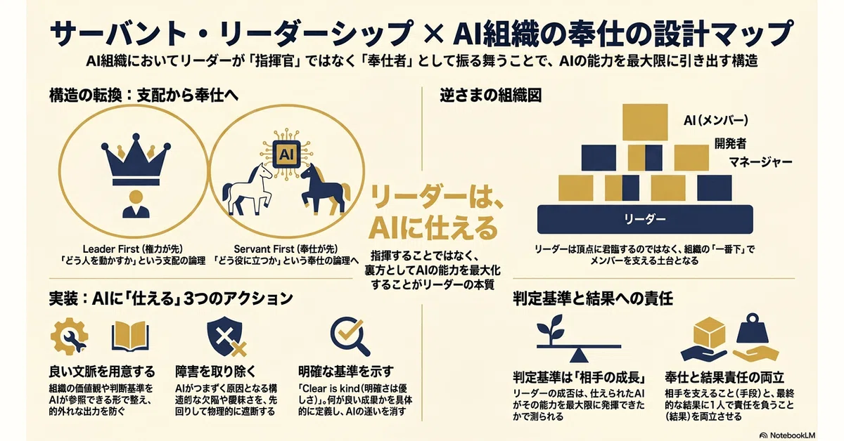 リーダーは、AIに仕える — 『サーバント・リーダーシップ』と全員AI組織の裏方仕事｜たっくん | Umaly🐴