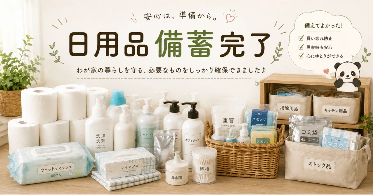 日用品備蓄完了｜備えるママ