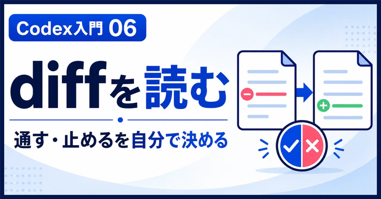Part06。Codexの変更をdiffで読む。通す・止めるを自分で決める最初のレビュー｜KOHEI｜AIを相棒にするエンジニア
