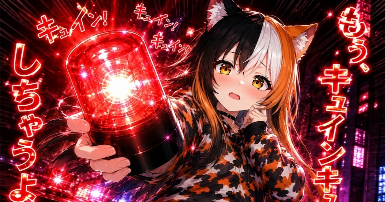 パトランプを持ったミケトく……ちゃんがキュインキュインしちゃっている 
