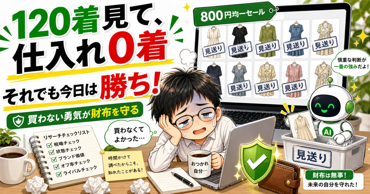 120着めくって、買ったのは0着。それでも今日は「勝ち」だった話｜ひー