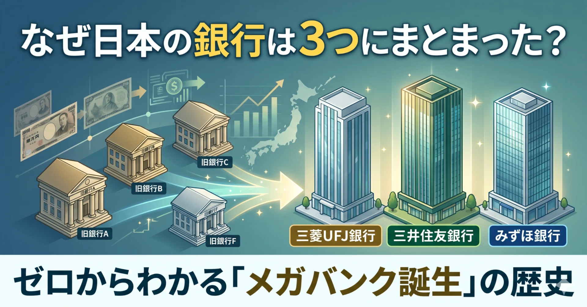なぜ日本の銀行は3つにまとまった？ ゼロからわかる「メガバンク誕生