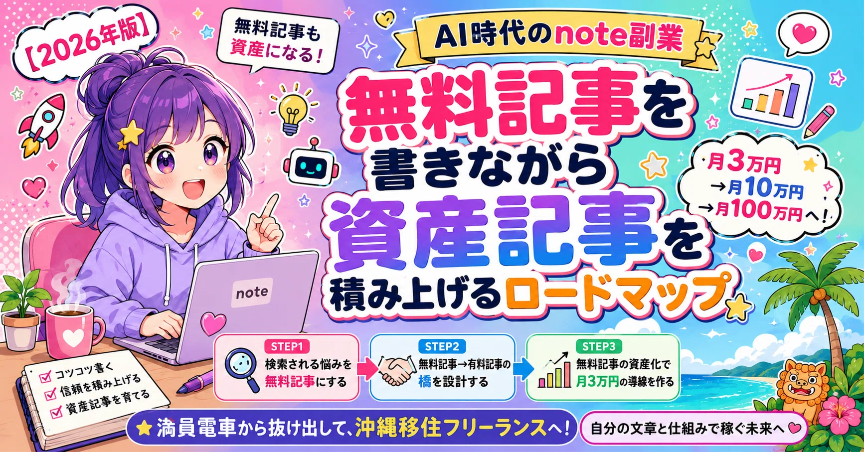 2026年版】note副業の新常識。無料記事を書きながらAI時代の“資産記事