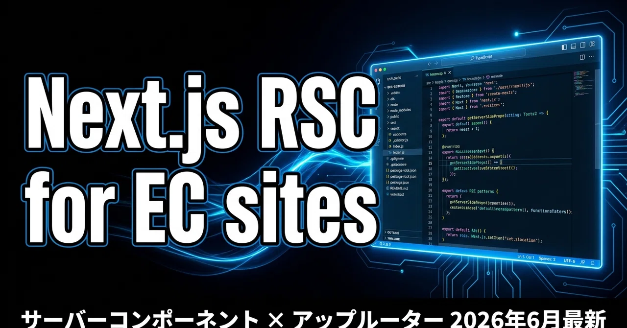 Next.js Server Componentsで作るECサイト｜2026年6月最新のRSC設計｜つくるん