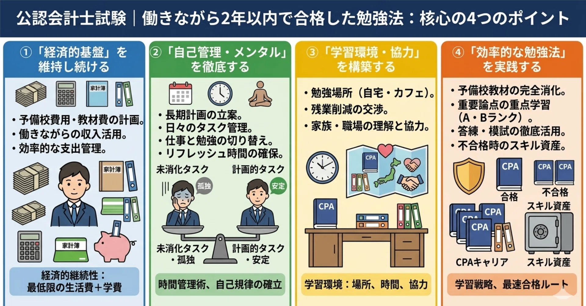 公認会計士試験｜働きながら2年以内で合格した勉強法｜マド〜公認