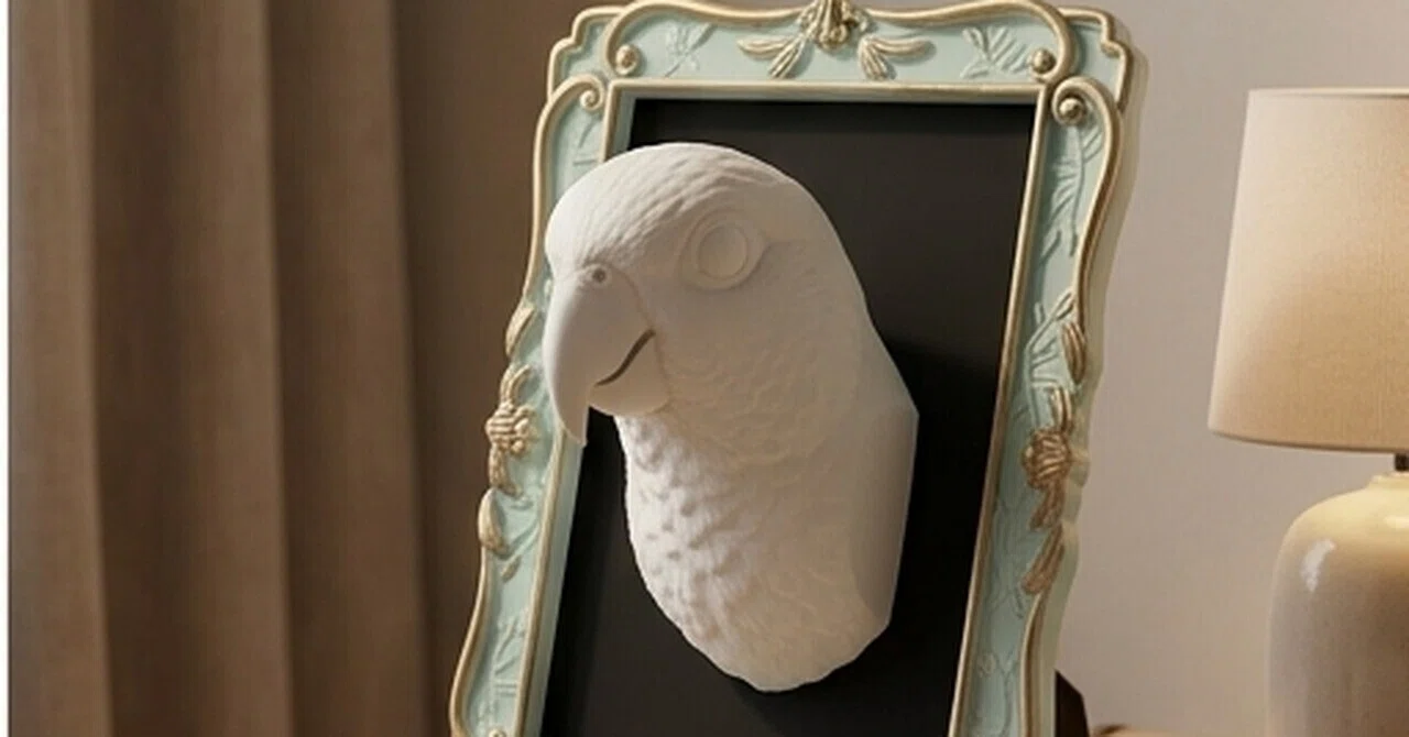 シロハラインコのルネサンス肖像画壁掛けレリーフができました！｜うち