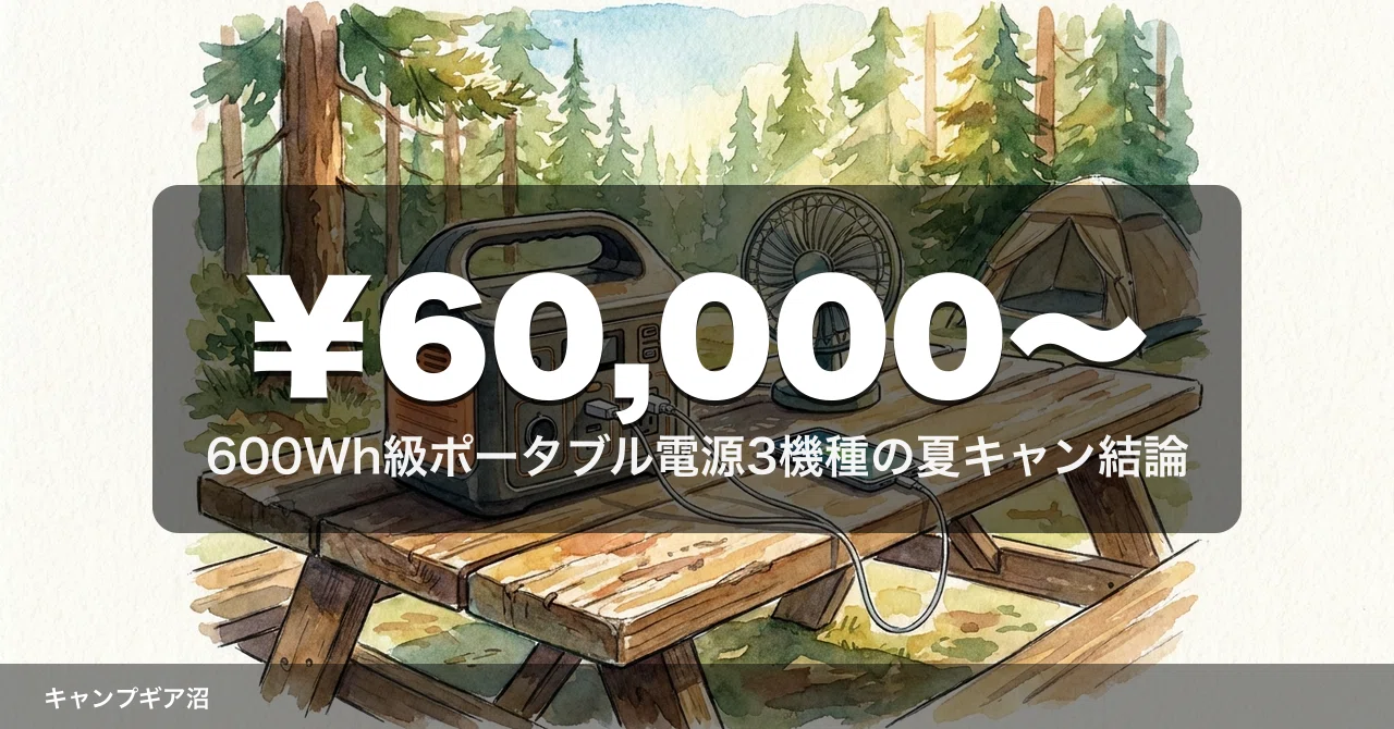 夏のソロキャンプ、600〜800Wh級ポータブル電源はどれを買うべきか。3