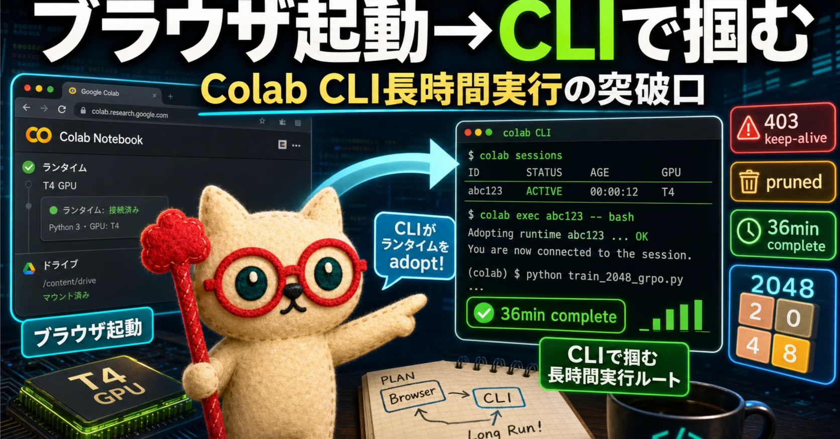 Codexモバイル×Google Colab CLIで長時間実行の突破口が見えた｜Maki