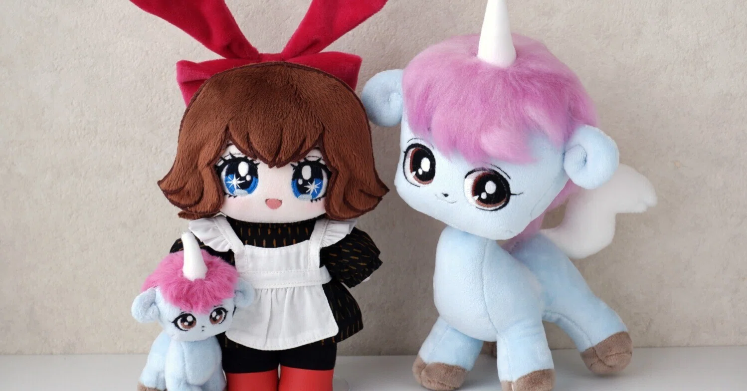 久しぶりの二次創作ぬい｜手塚治虫「ユニコ」よりユニコとチャオ