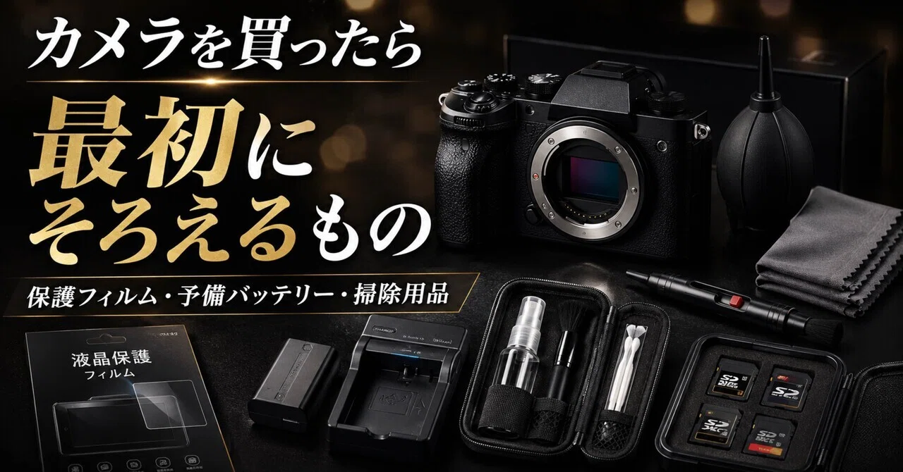 カメラを買ったら最初にそろえるもの｜保護フィルム・予備バッテリー