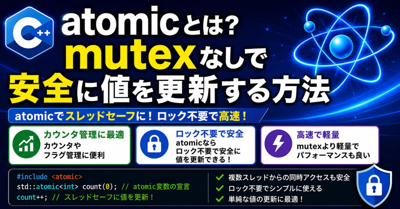 atomicとは？mutexなしで安全に値を更新する方法【C++】｜かずまる