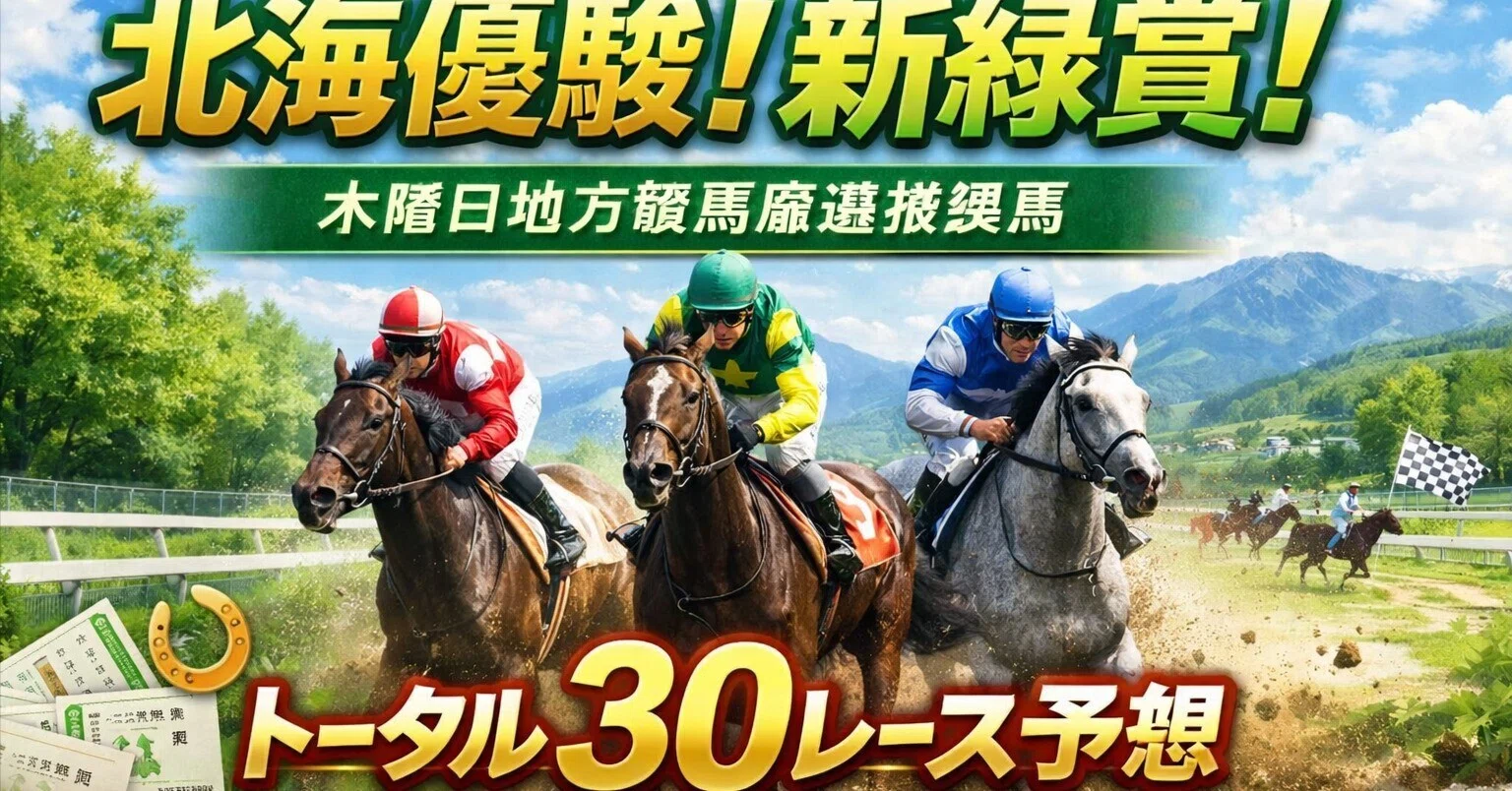 木曜日地方競馬❗️大井門別笠松園田❗️北海優駿❗️新緑賞