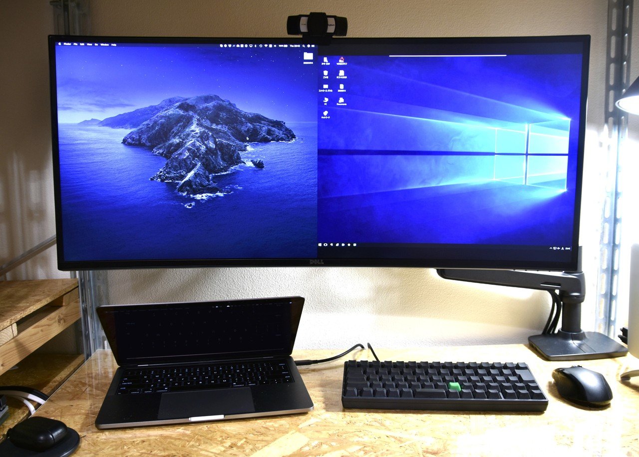 DELL 34インチ 曲面湾曲液晶モニター U3419W 系統独立入力で