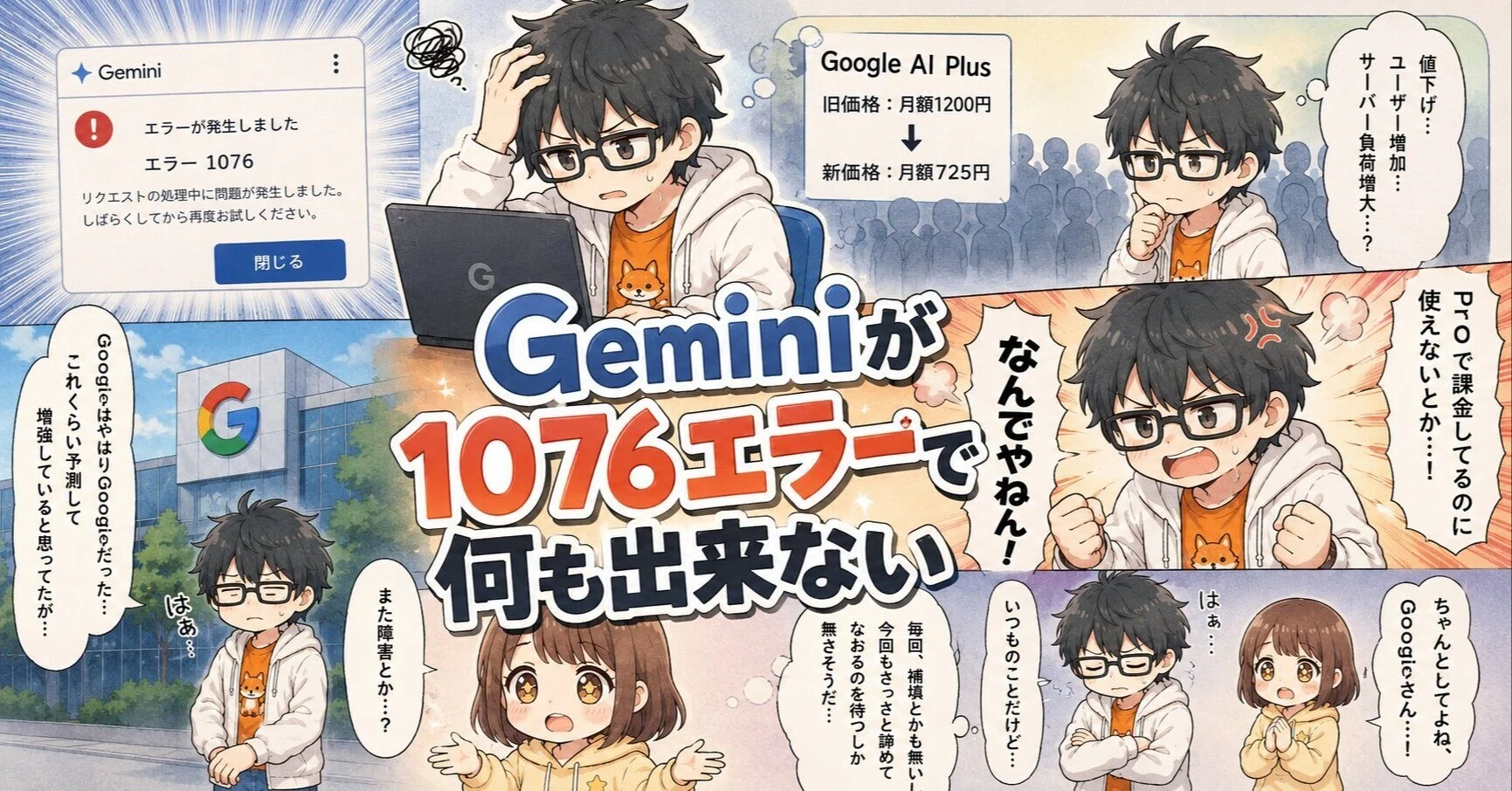 解決済】Geminiが1076エラーで何も出来ない｜ヨチオ