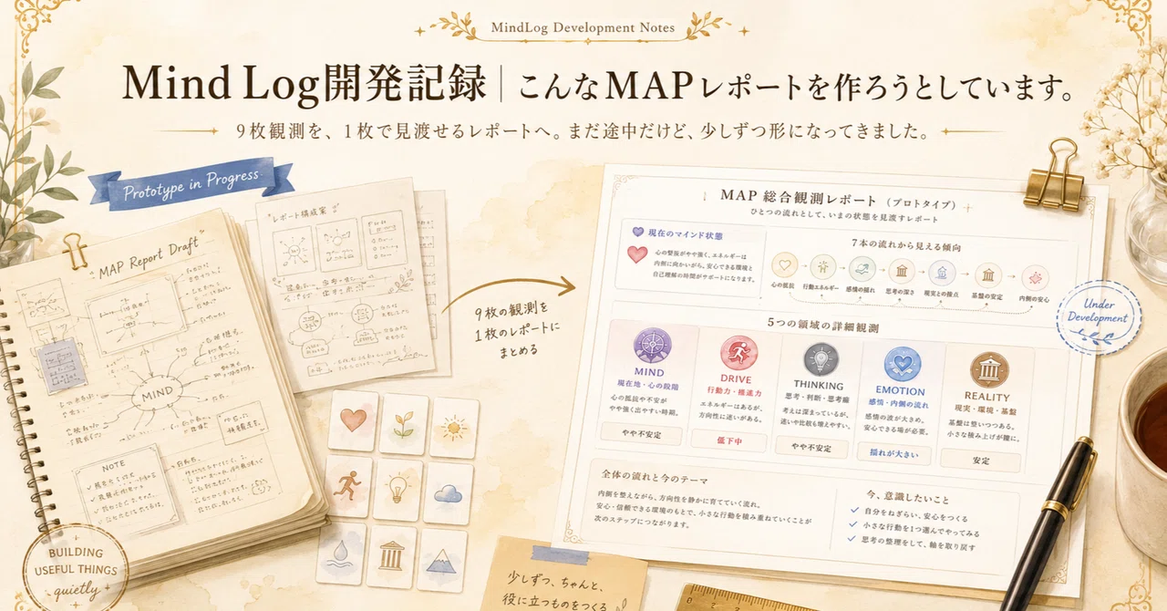 Mind Log開発記録｜こんなMAPレポートを作ろうとしています。｜Mind Log