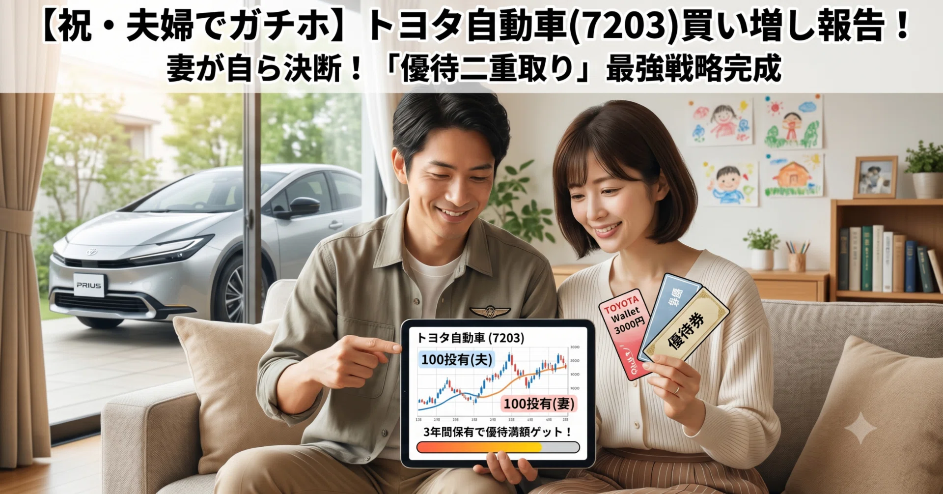 祝・夫婦でガチホ】妻が自らトヨタ（7203）を2,791円で100株購入！決断