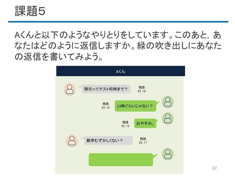 授業実践 Lineを題材にした情報モラルの実践 Hiroki Tobita Note