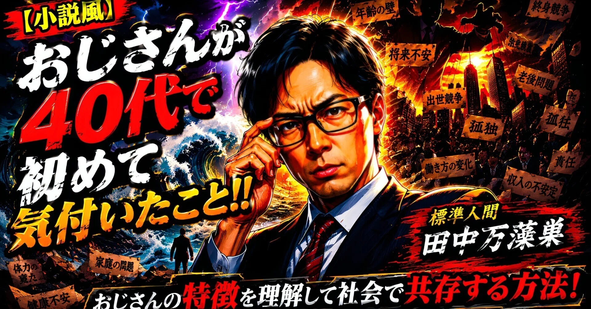 小説風】おじさんが40代で初めて気付いたこと!!｜標準人間【田中万藻巣
