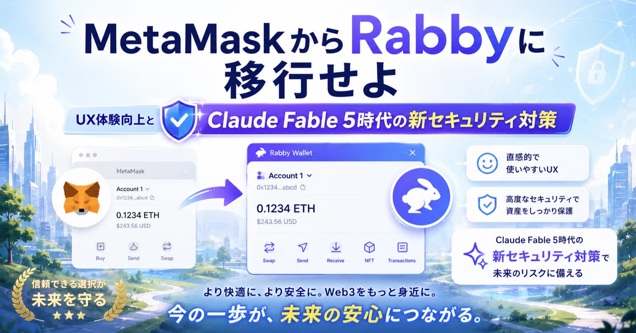 MetaMaskからRabbyに移行せよ UX体験向上とClaude Fable 5時代の新セキュリティ対策｜昭和のオッサン