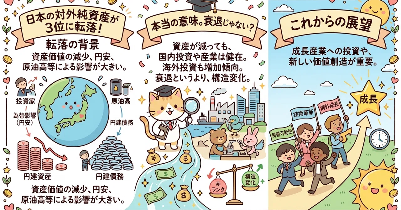 日本の対外純資産が1位から3位に転落した本当の意味。衰退じゃない？｜松沢美沙@はなまるFX