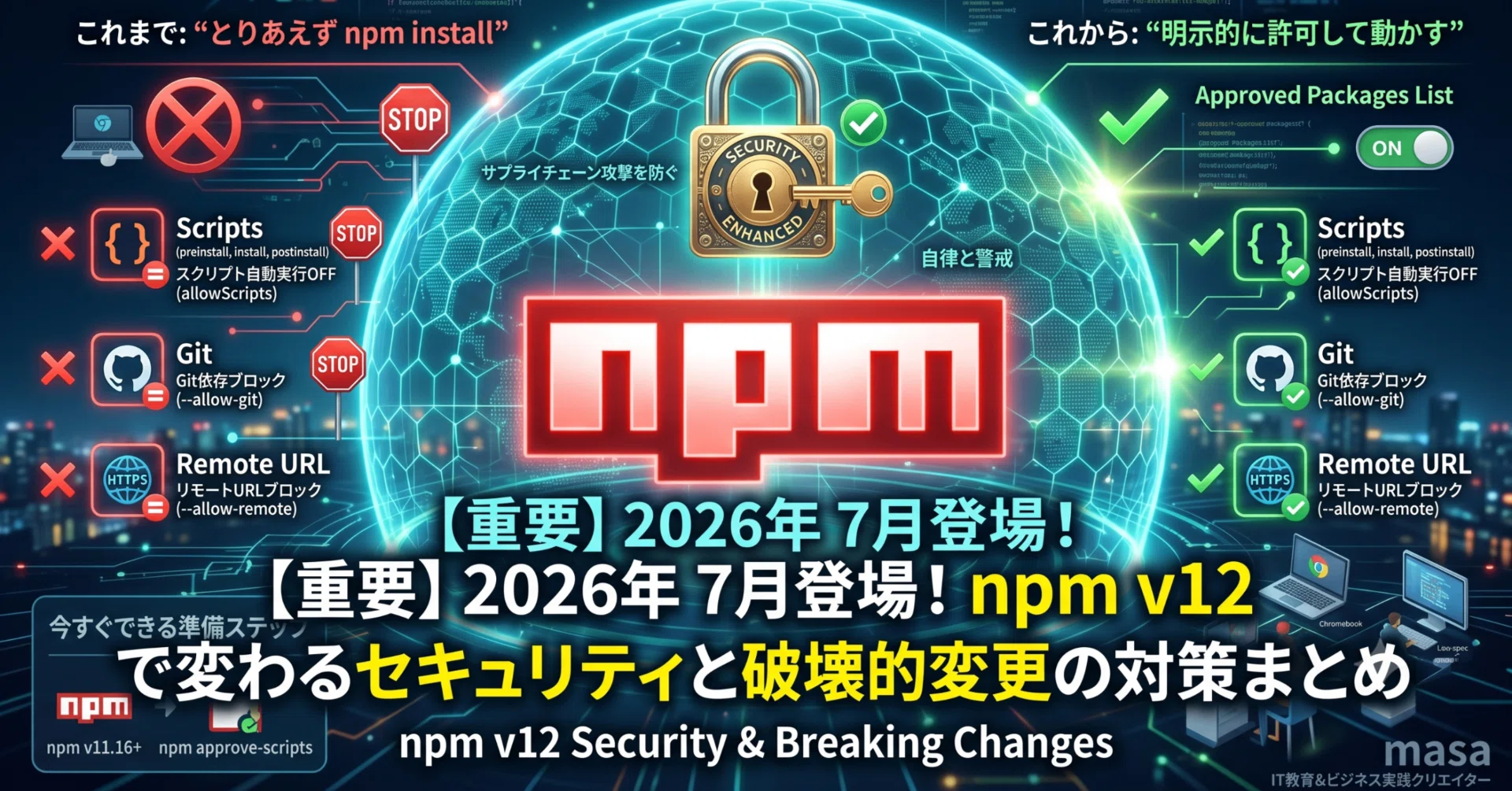 重要】2026年7月登場の「npm v12」で変わるセキュリティと破壊的変更の
