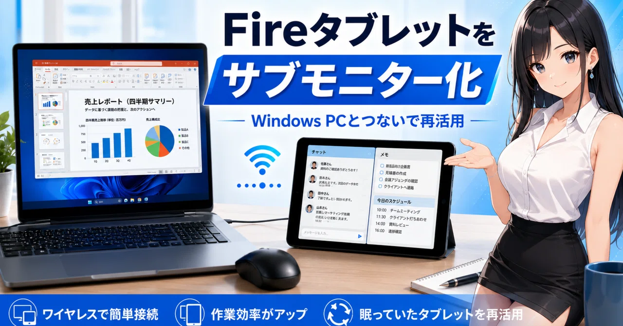 Fire 태블릿을 Windows PC의 보조 모니터로 만들어 보았다｜紗月堂