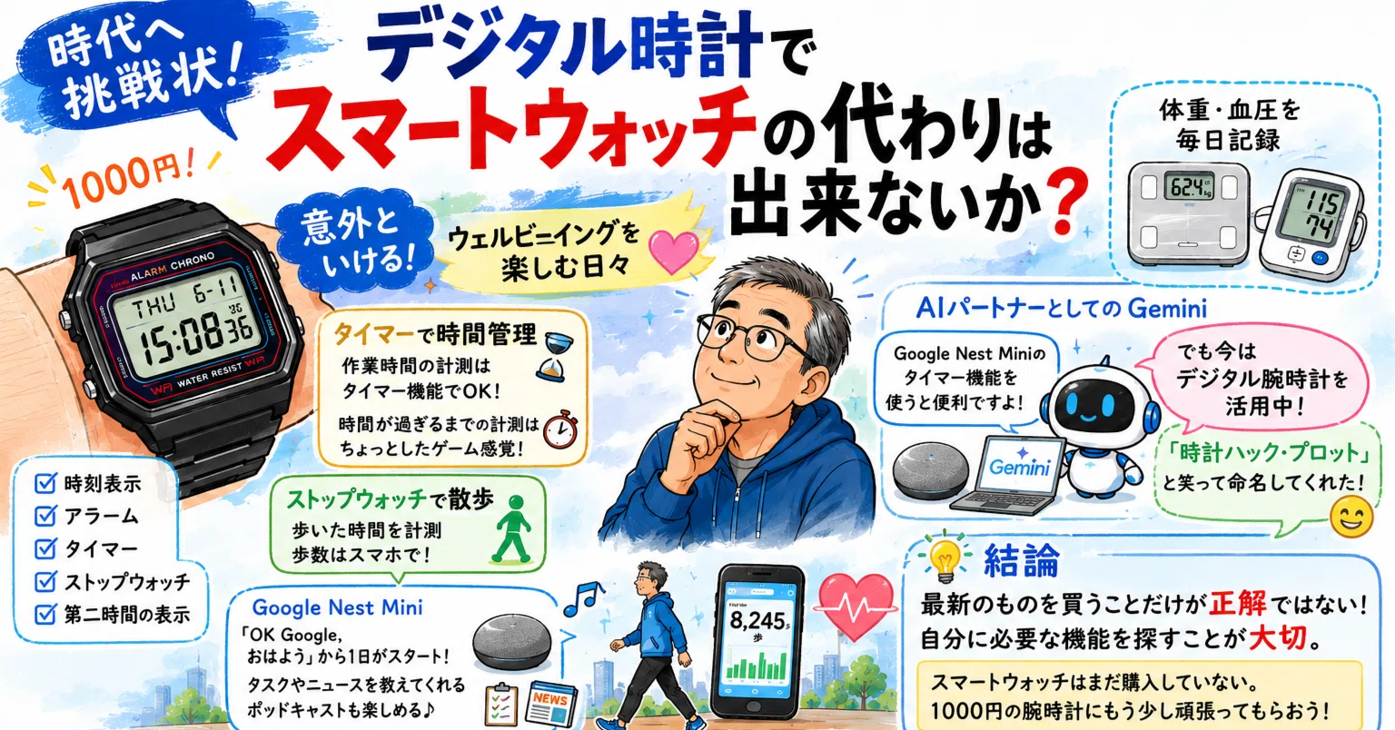 1000円のデジタル時計がAI時代に挑戦状を叩きつけた話｜smart000003