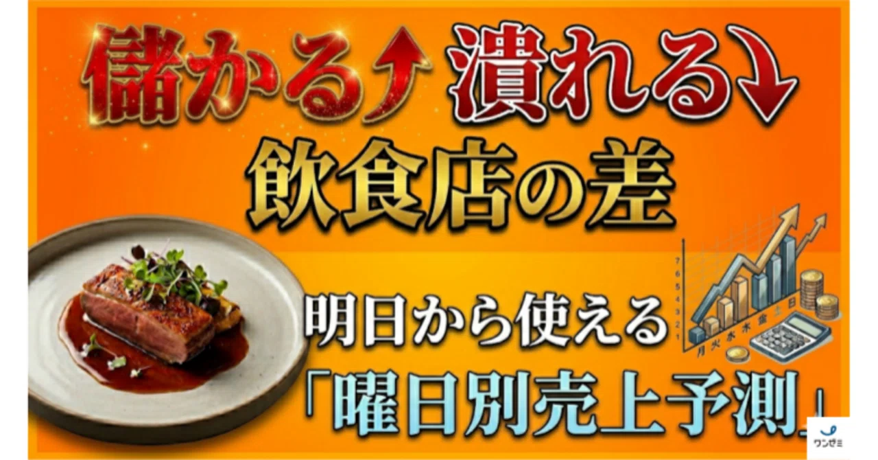 実は超簡単！「曜日別売上指数」の教科書｜飲食店経営 | ワンゼミ