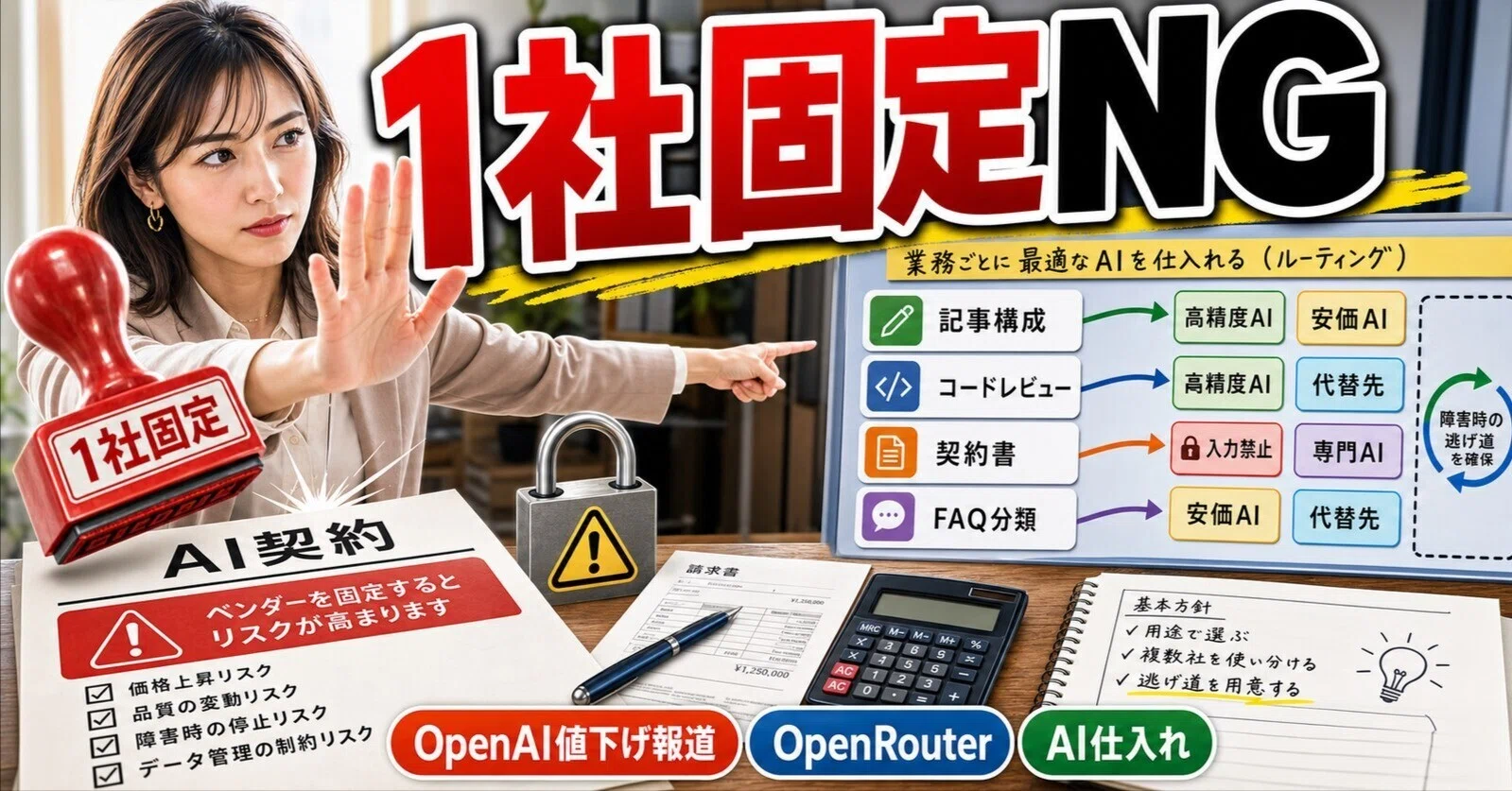 OpenAI値下げ報道とOpenRouter急伸。小さな会社はAIを“1社固定”で買わ