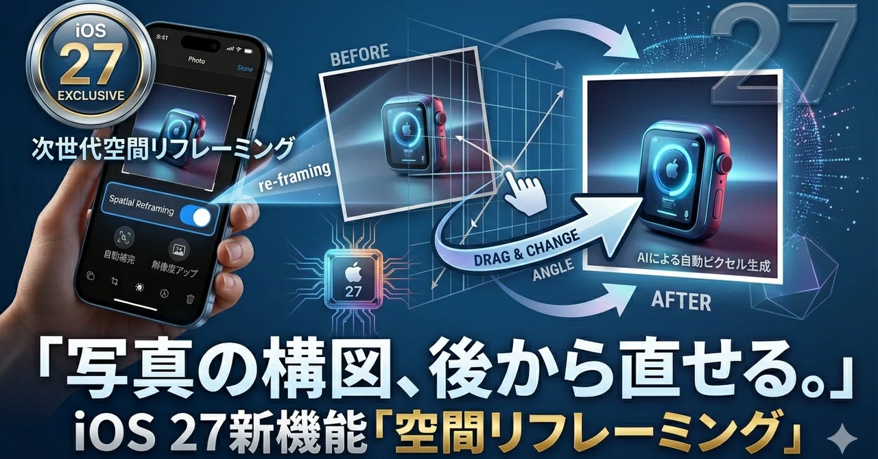 Ios 27 Reframe iOS 27新機能「Spatial Reframing」がヤバい!撮影後にアングルを変える魔法のAI|ノーチラス@フォロバ100%