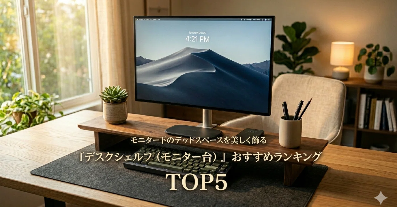 モニター下のデッドスペースを美しく飾る「デスクシェルフ（モニター台