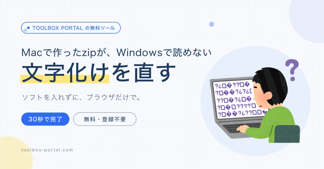 Macのzip、Windowsで文字化けする問題を30秒で直す（無料