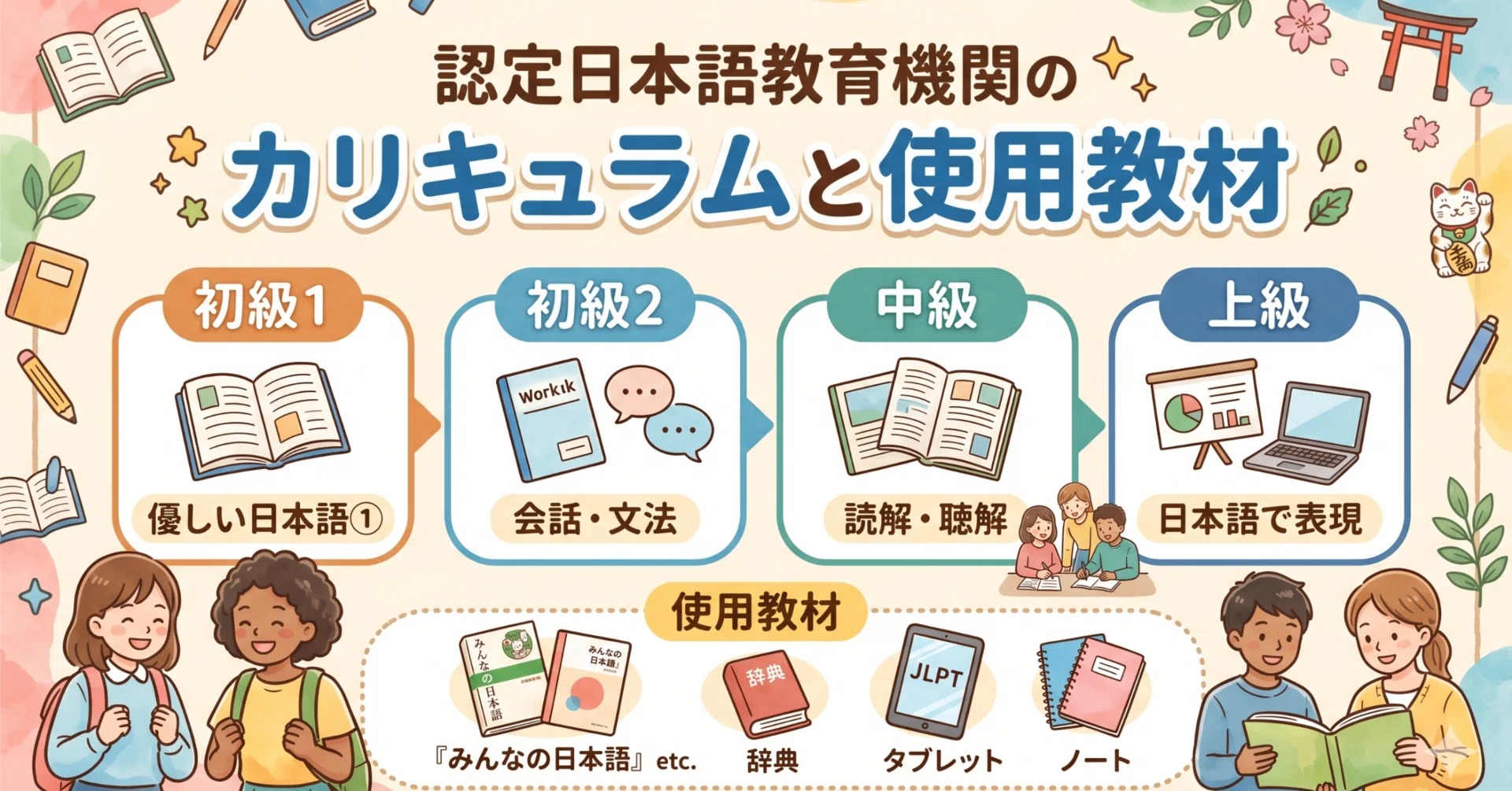認定日本語教育機関のカリキュラムと使用教材はどうするか｜行政書士