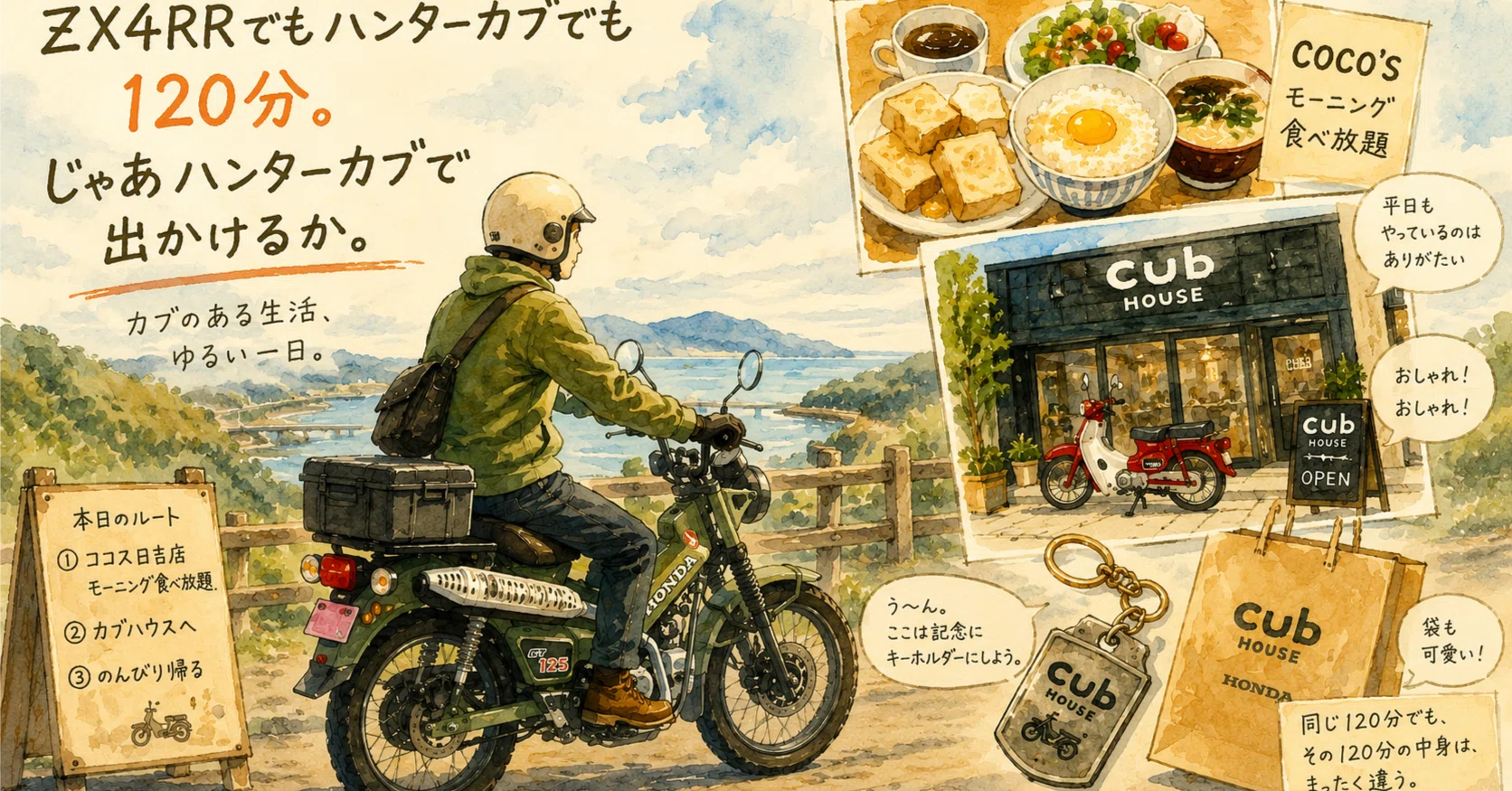 Whether it's the ZX4RR or the Hunter Cub, it's 120 minutes. So