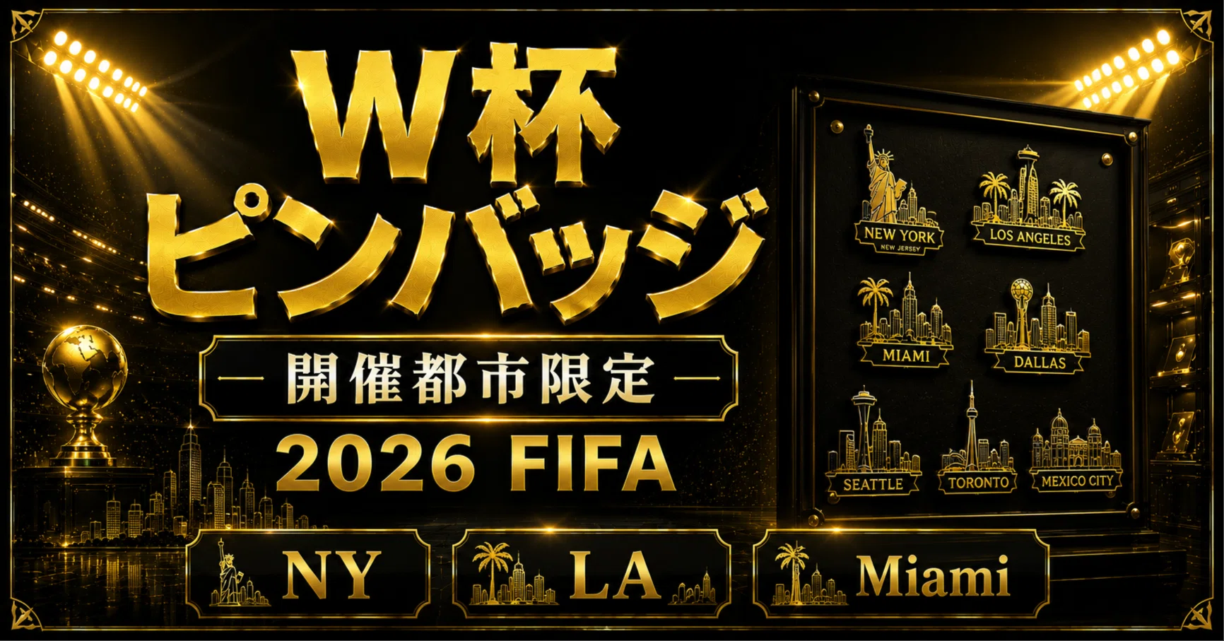 ワールドカップ ピンバッジ】2026 FIFA公式ピンバッジは今が狙い目