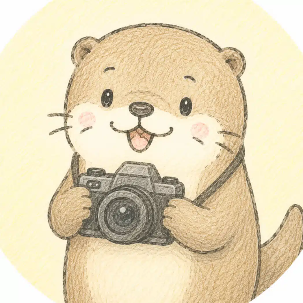 カメラ大好き カワウソ先輩