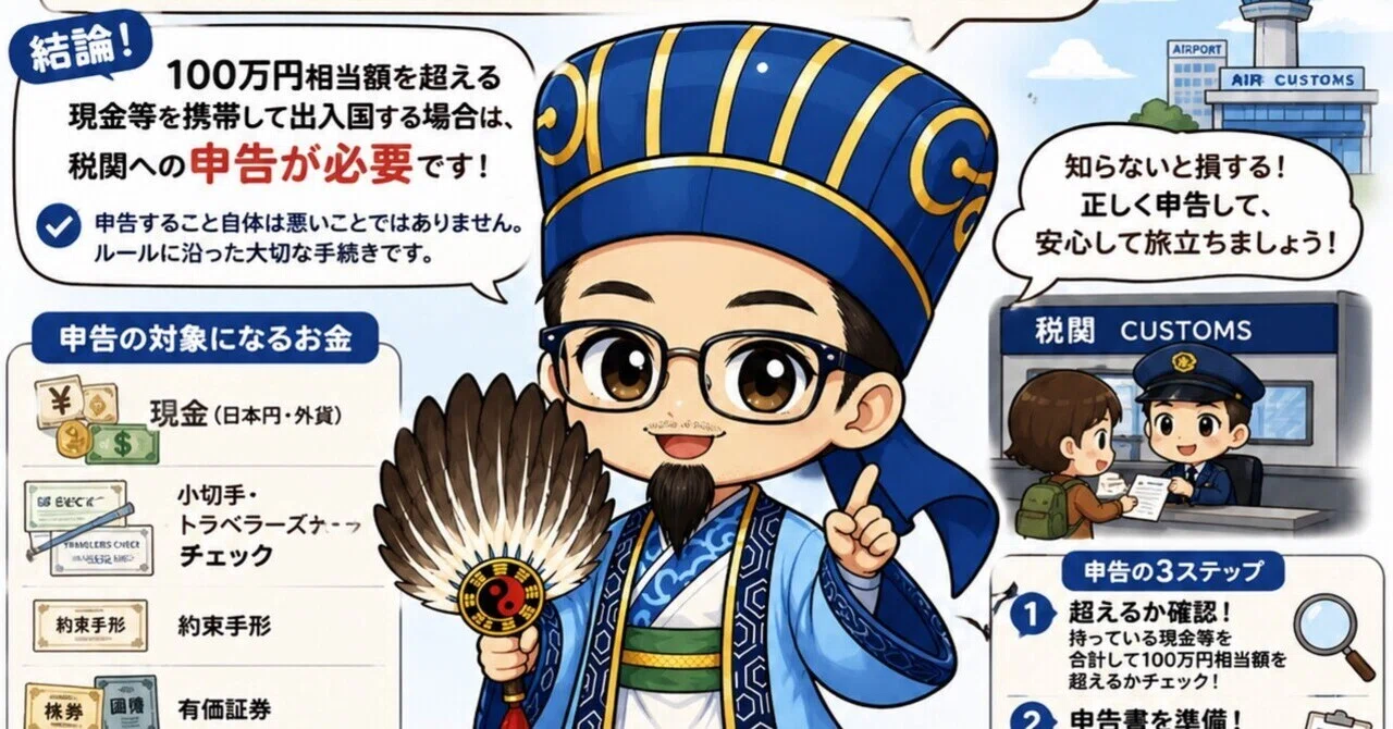 通関士が解説｜お金は税関に申告できる？現金100万円超で必要な手続き