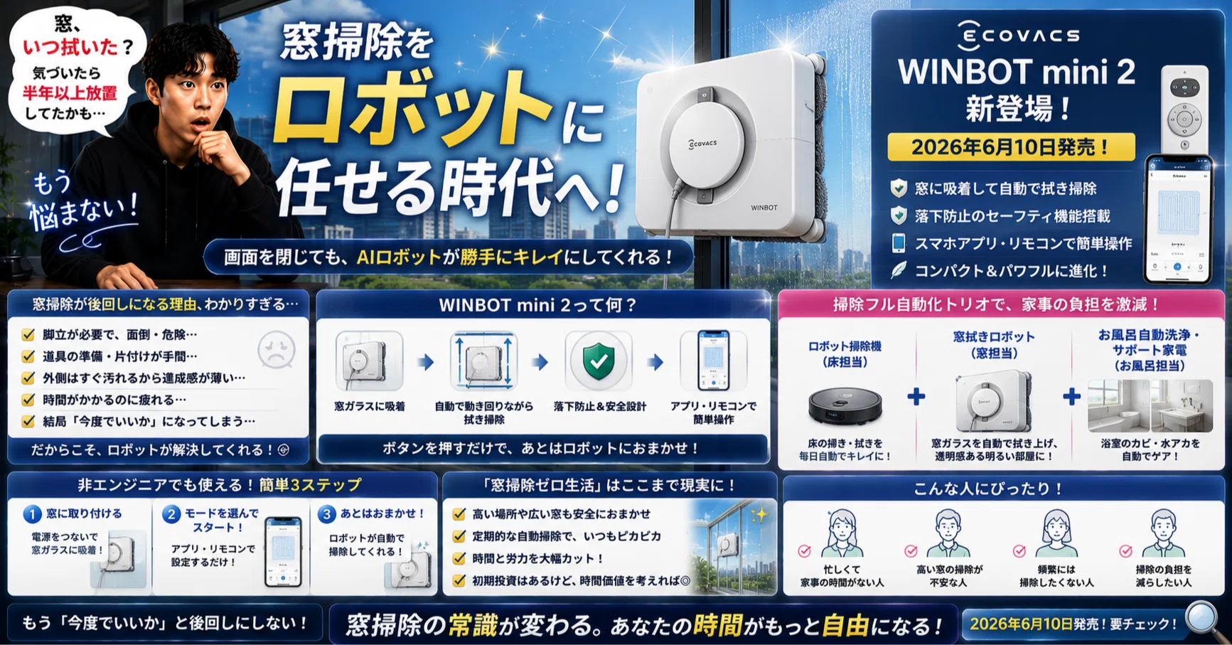 窓、いつ拭いた？——AIロボットが勝手に終わらせる時代がきた｜ささきせな