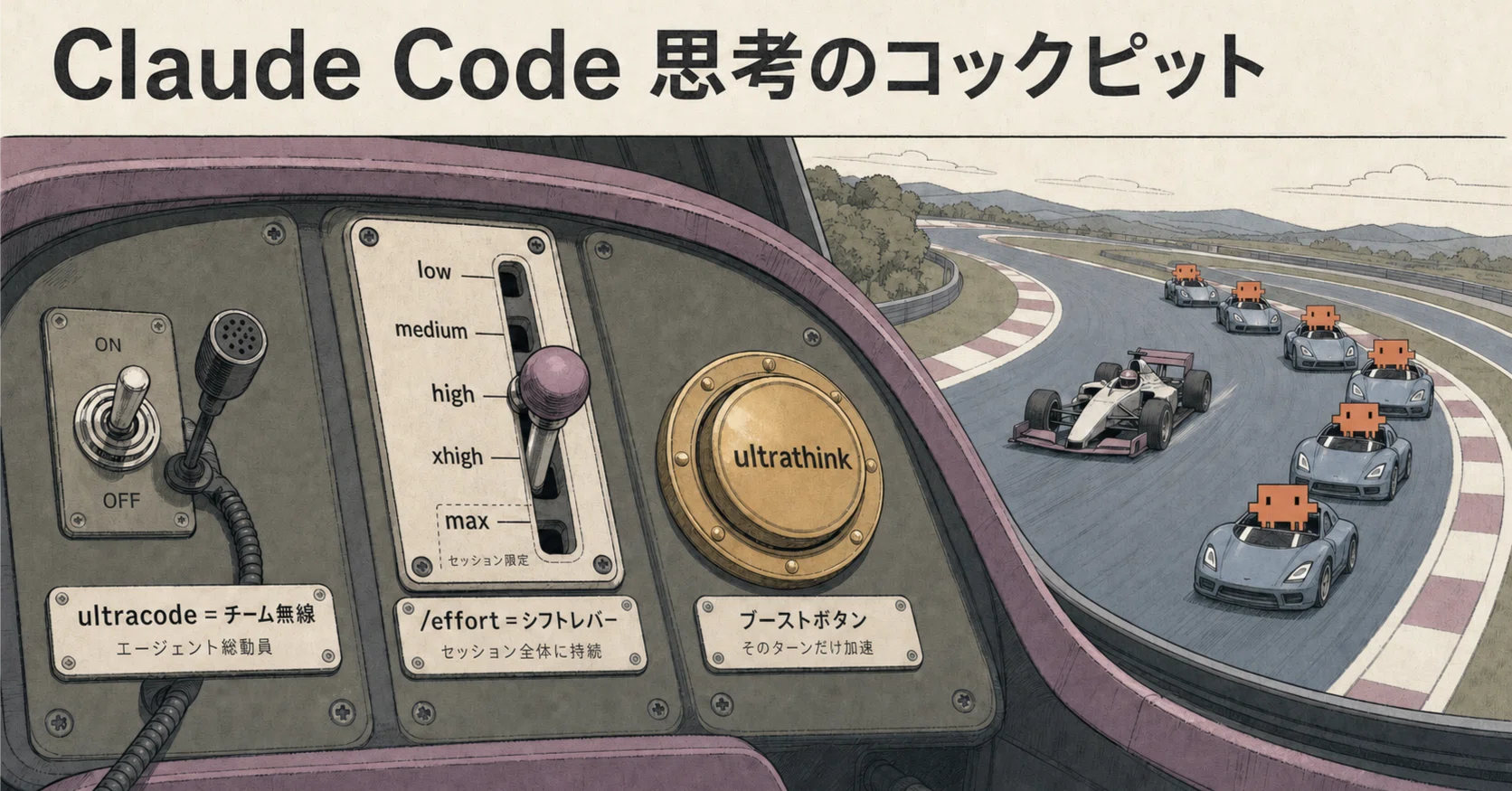 プロフ必読kaed⭐︎ Claude Code の思考レベル設定をレースカーで例える（effort